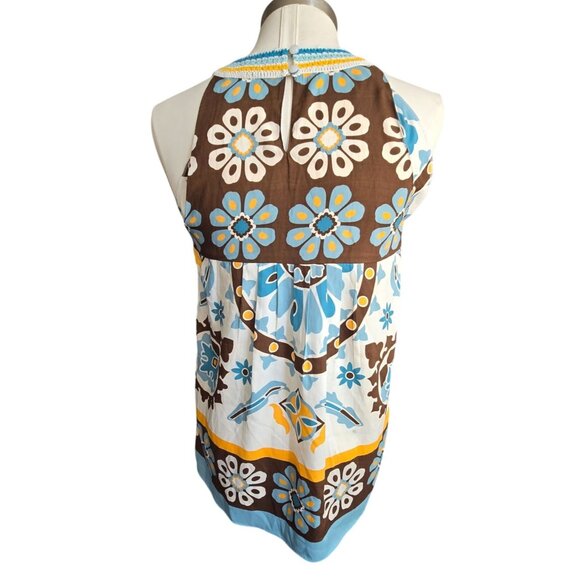 Nicole Miller Womens Floral Halter Top Crochet Neckline Boho Chic Medium JJ3948 - Picture 12 of 14